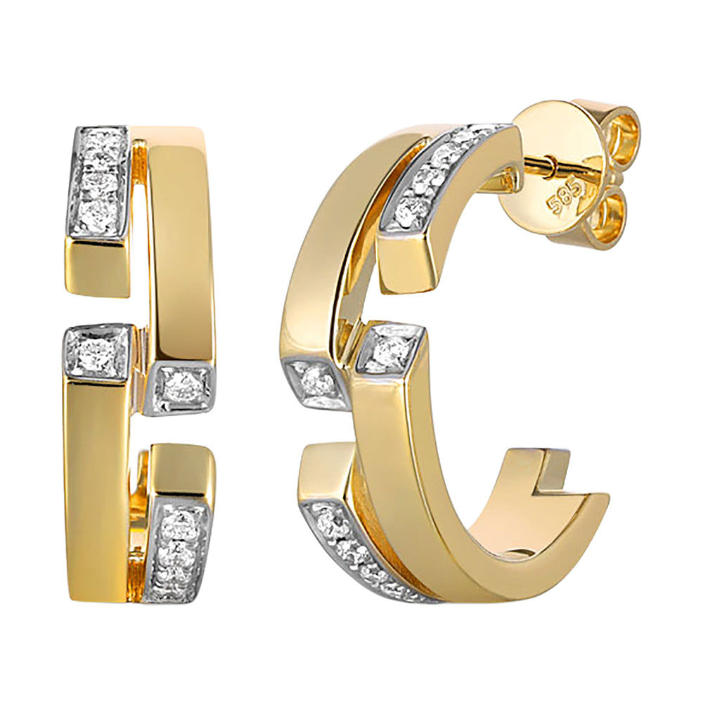 14Kt Yellow Gold Diamond 1/3Ctw Earring