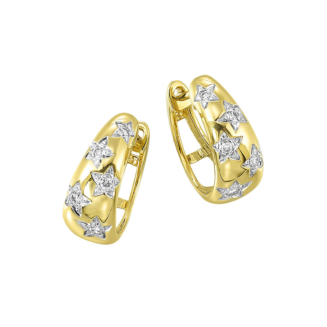 14Kt Yellow Gold Diamond 1/10Ctw Earring