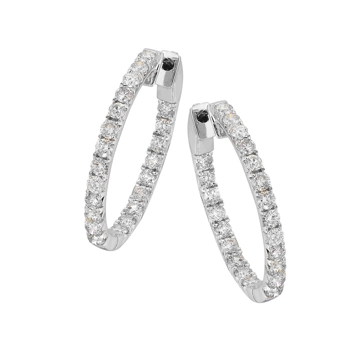 14Kt White Gold Diamond 3Ctw Earring (Oval Shape)