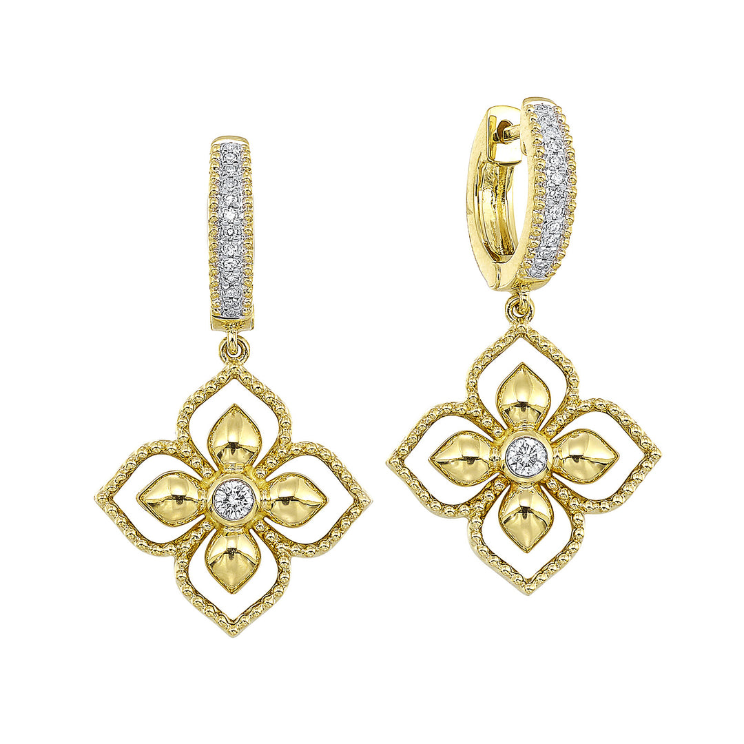 14Kt Yellow Gold Diamond 1/8Ctw Earring