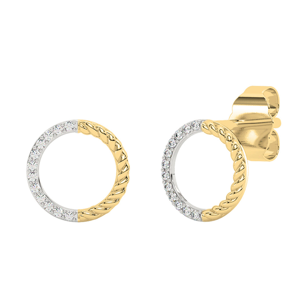 14Kt Yellow Gold Diamond 1/20Ctw Earring