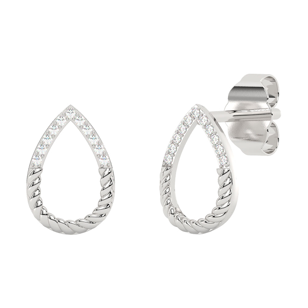 14Kt White Gold Diamond 1/20Ctw Earring