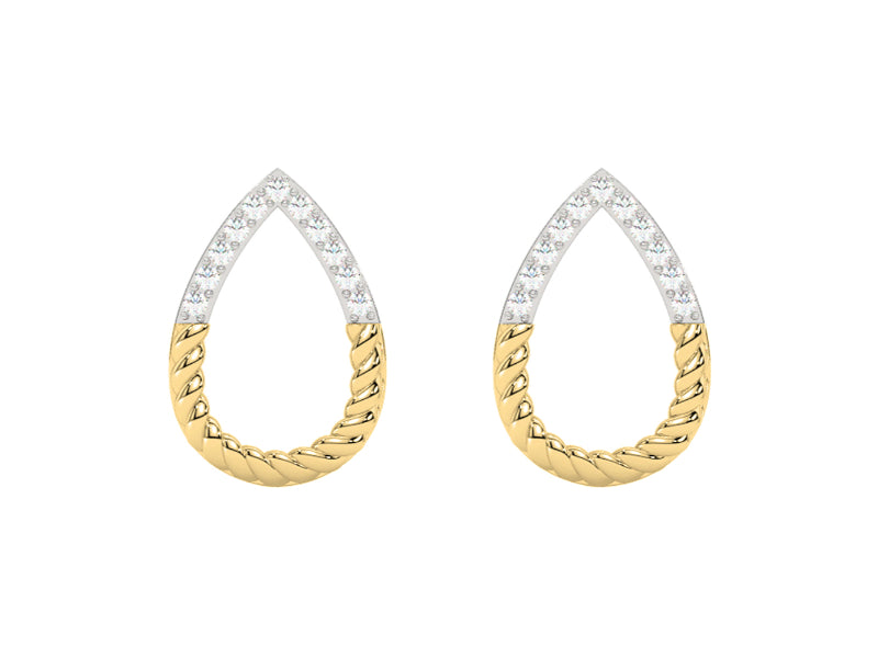 14Kt Yellow Gold Diamond 1/25Ctw Earring