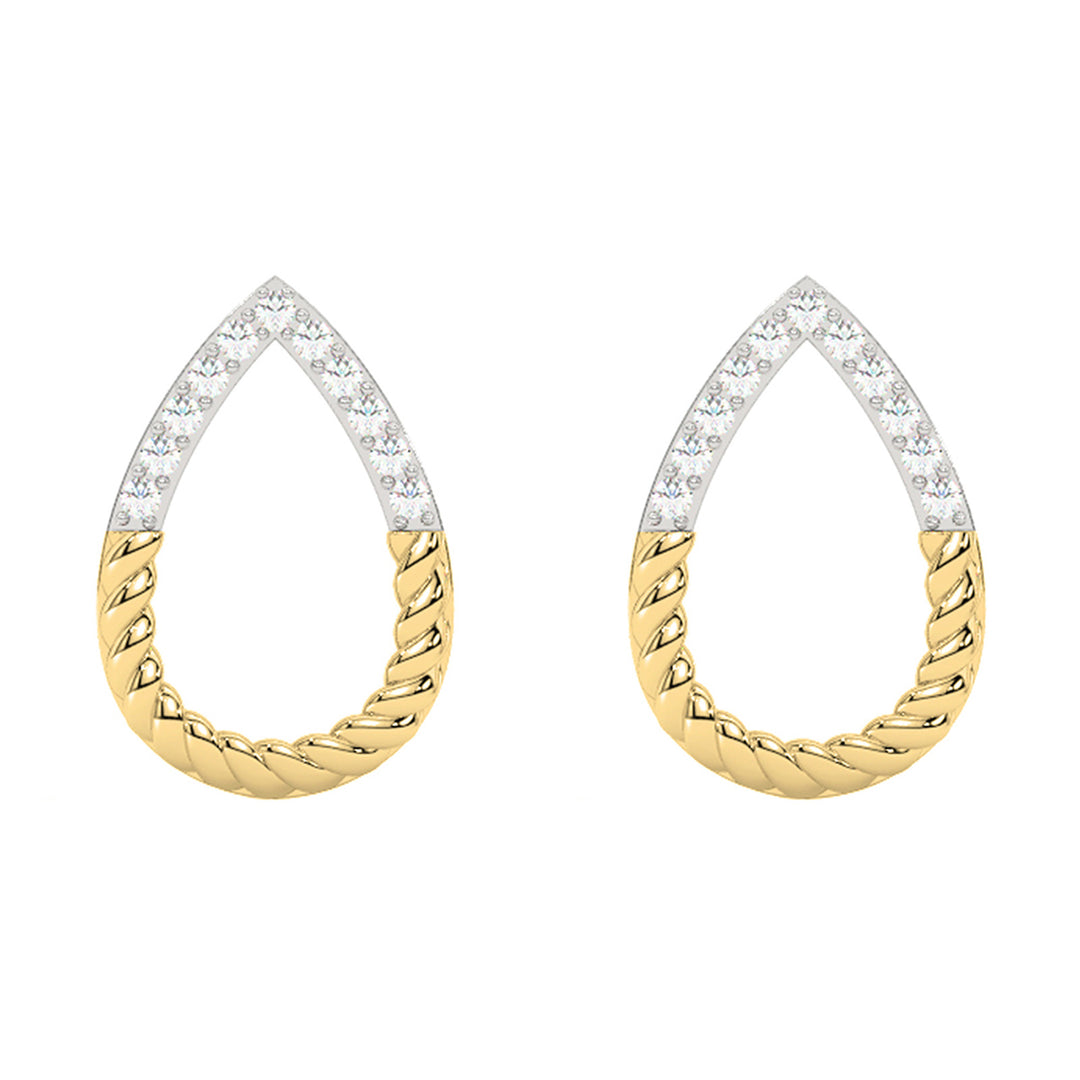 14Kt Yellow Gold Diamond 1/25Ctw Earring