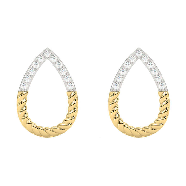 14Kt Yellow Gold Diamond 1/25Ctw Earring