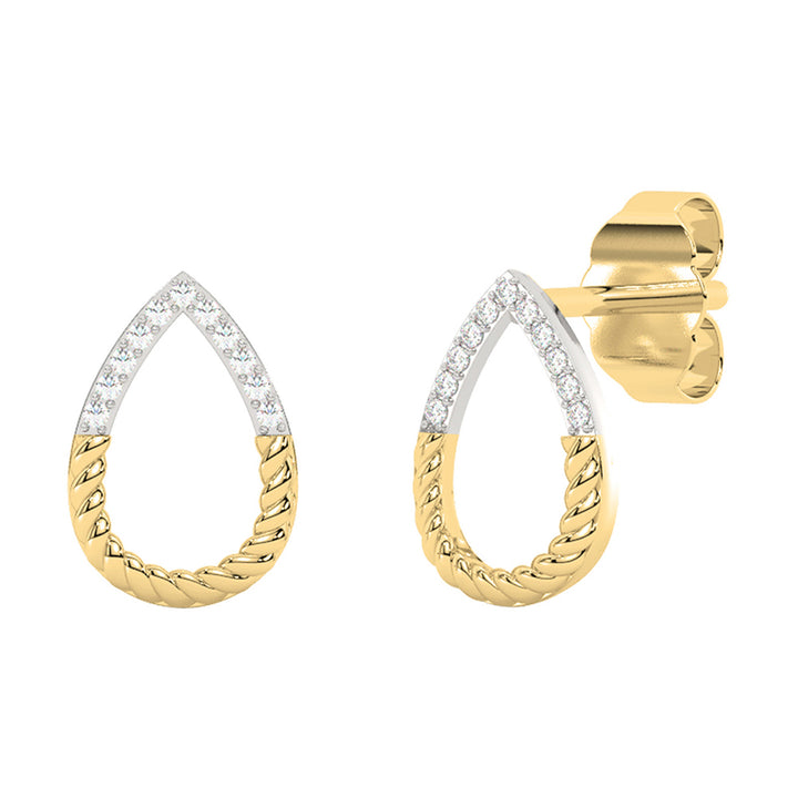 14Kt Yellow Gold Diamond 1/25Ctw Earring
