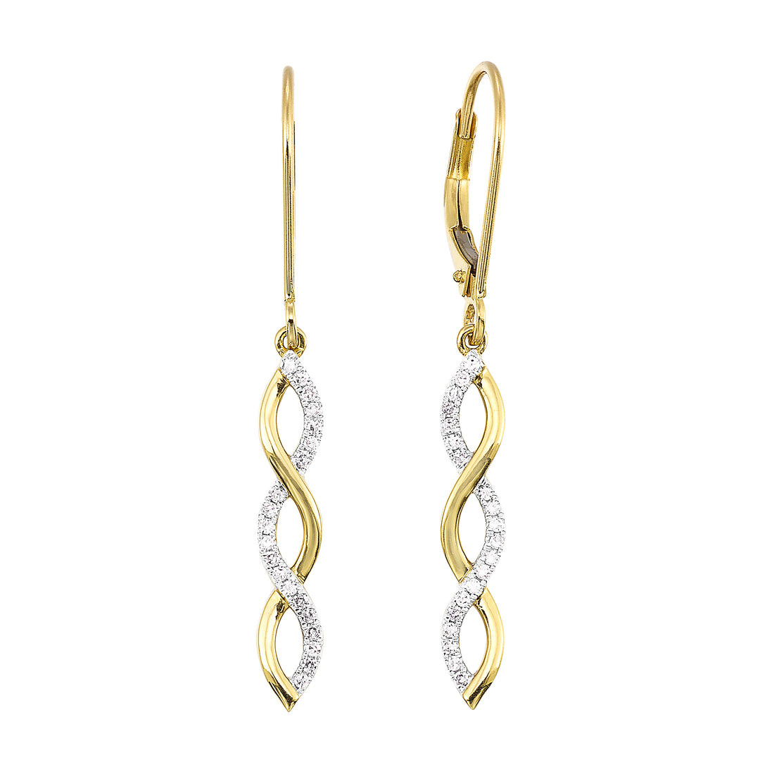 10Kt Yellow Gold Diamond 1/7Ctw Earring