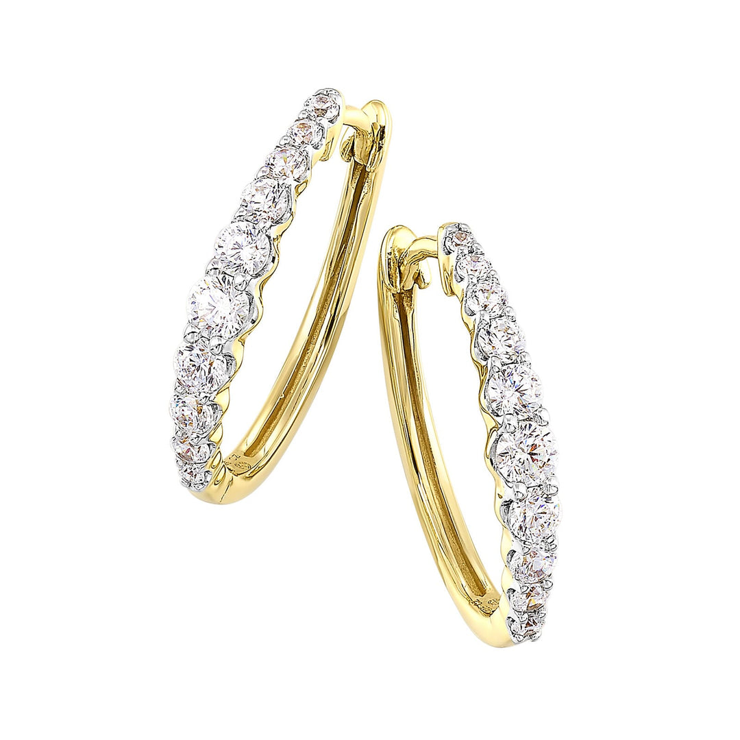 14Kt Yellow Gold Diamond 1Ctw Earring