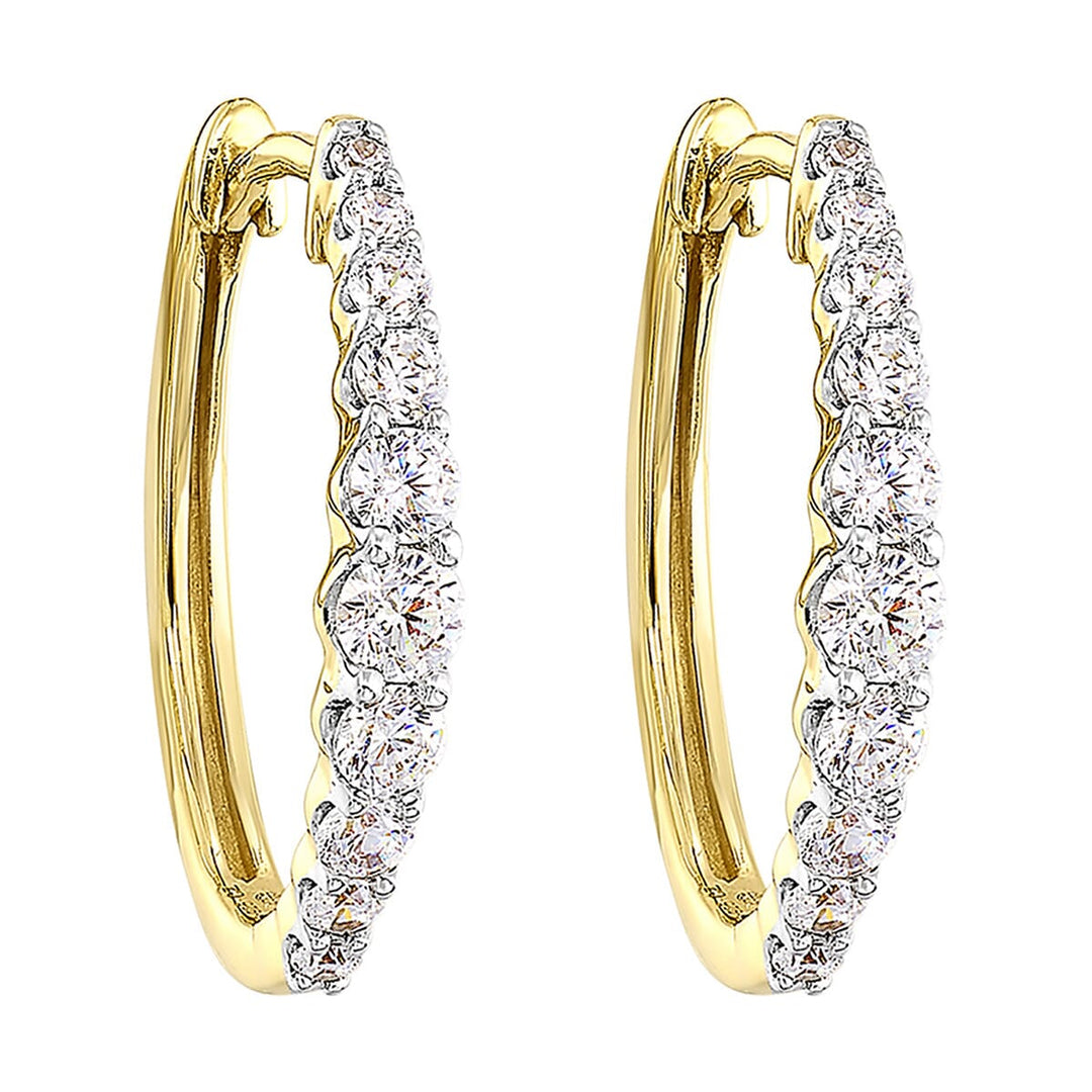 14KY diamond hoops, 1 1/2CTW,clean, consistent, and crafted to drive showcase turnover.