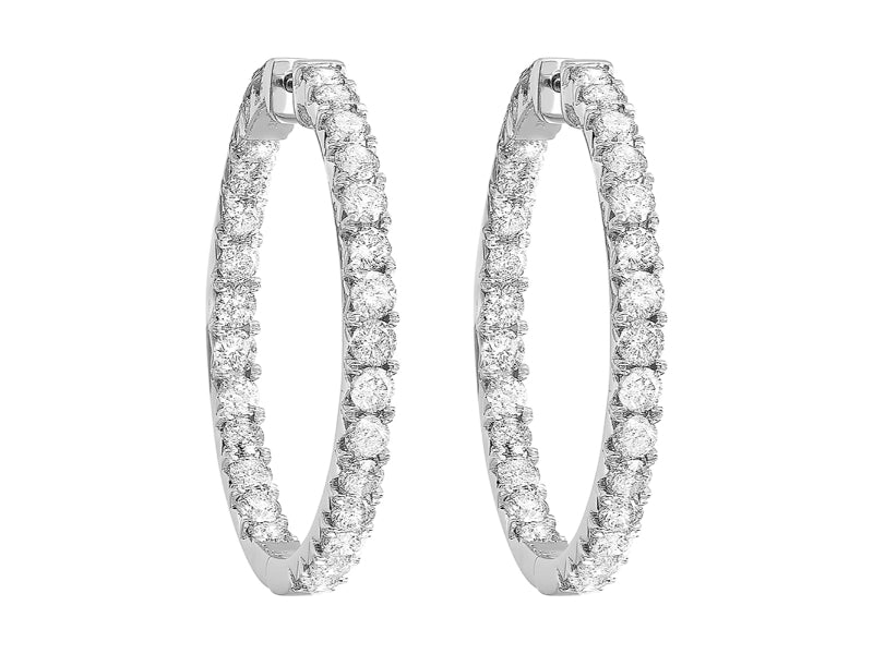 14Kt White Gold Diamond 2Ctw Earring (Round Shape)