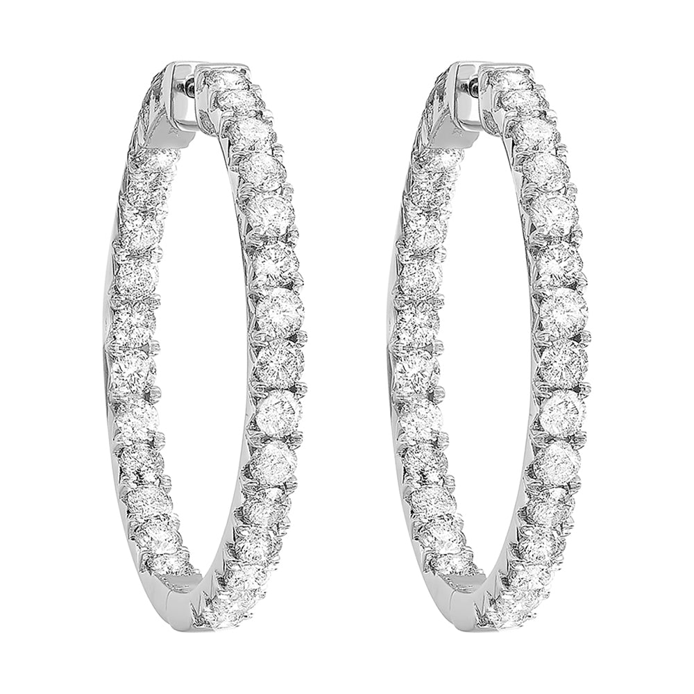 14Kt White Gold Diamond 1Ctw Earring (Round Shape)