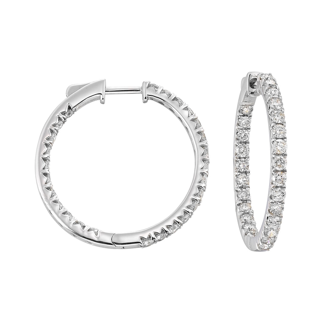 14Kt White Gold Diamond 2Ctw Earring (Round Shape)