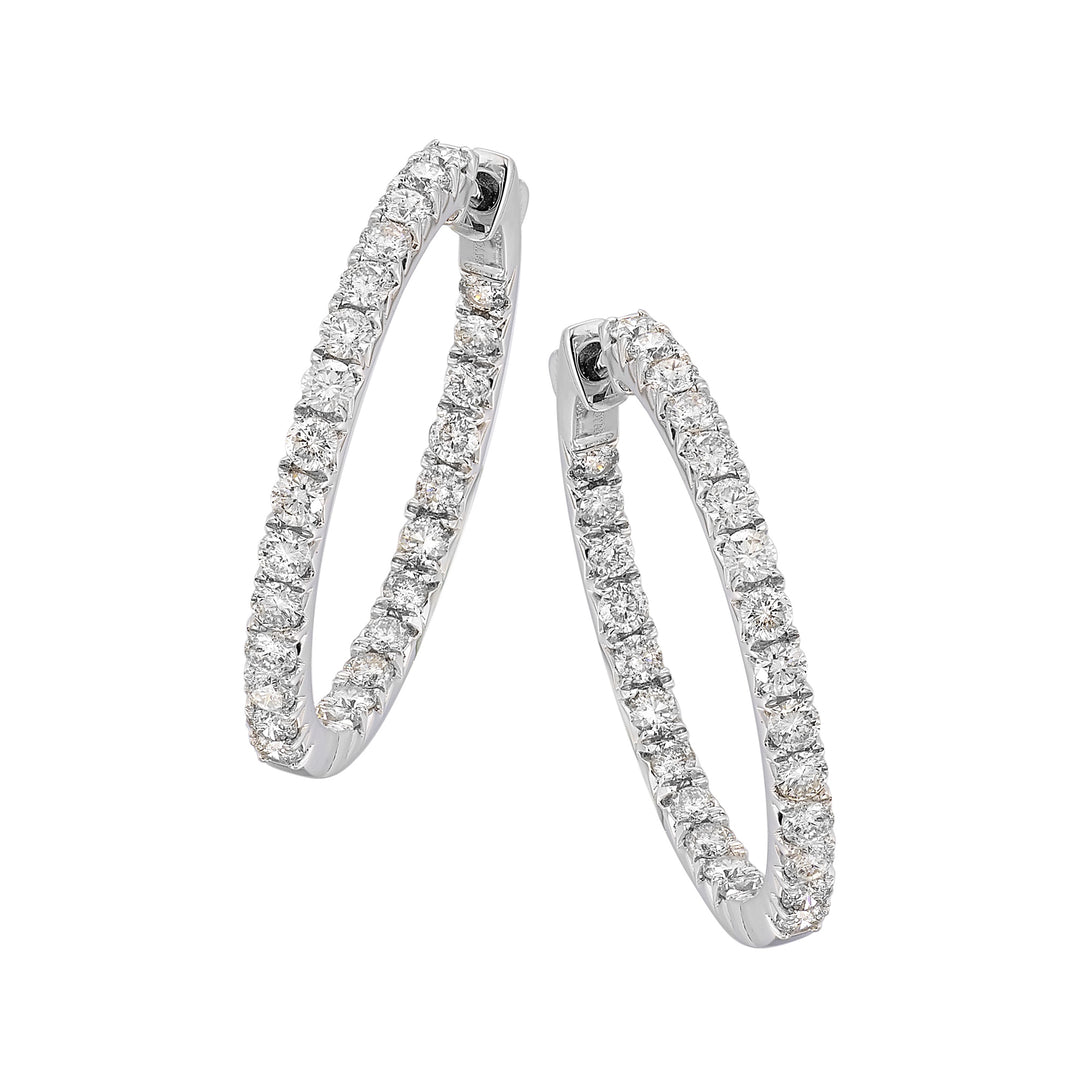 14Kt White Gold Diamond 2Ctw Earring (Round Shape)