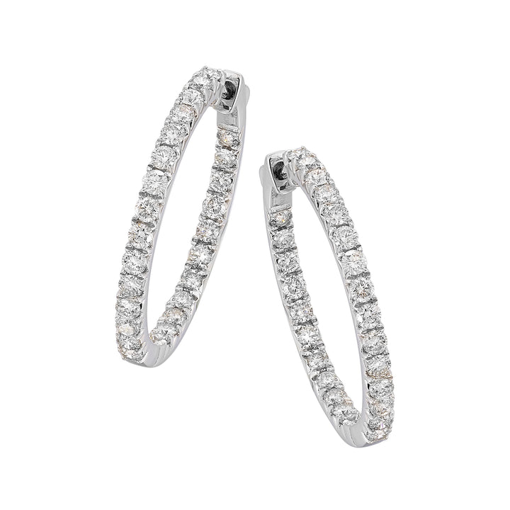 14Kt White Gold Diamond 2Ctw Earring (Round Shape)