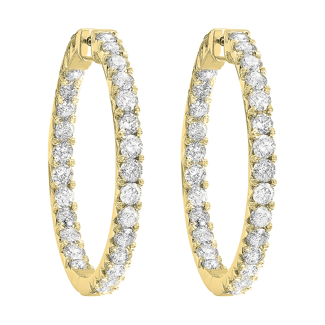 14Kt Yellow Gold Diamond 2Ctw Earring (Round Shape)