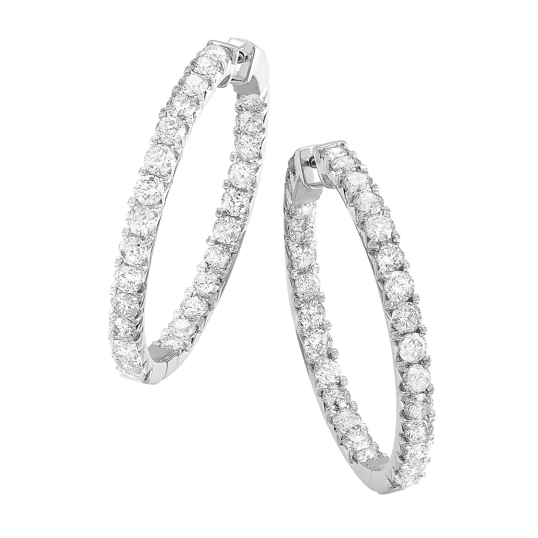 14Kt White Gold Diamond 3Ctw Earring
 (Round Shape)