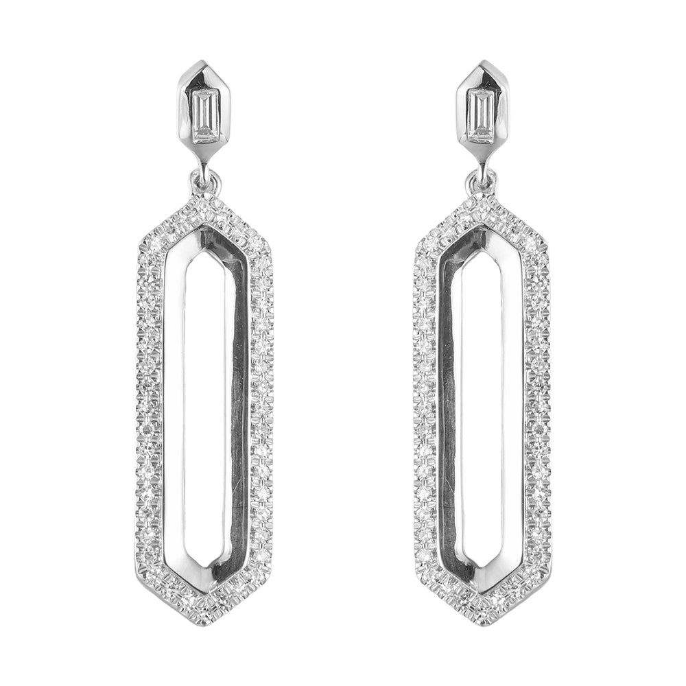 14Kt White Gold Diamond 1/5Ctw Earring