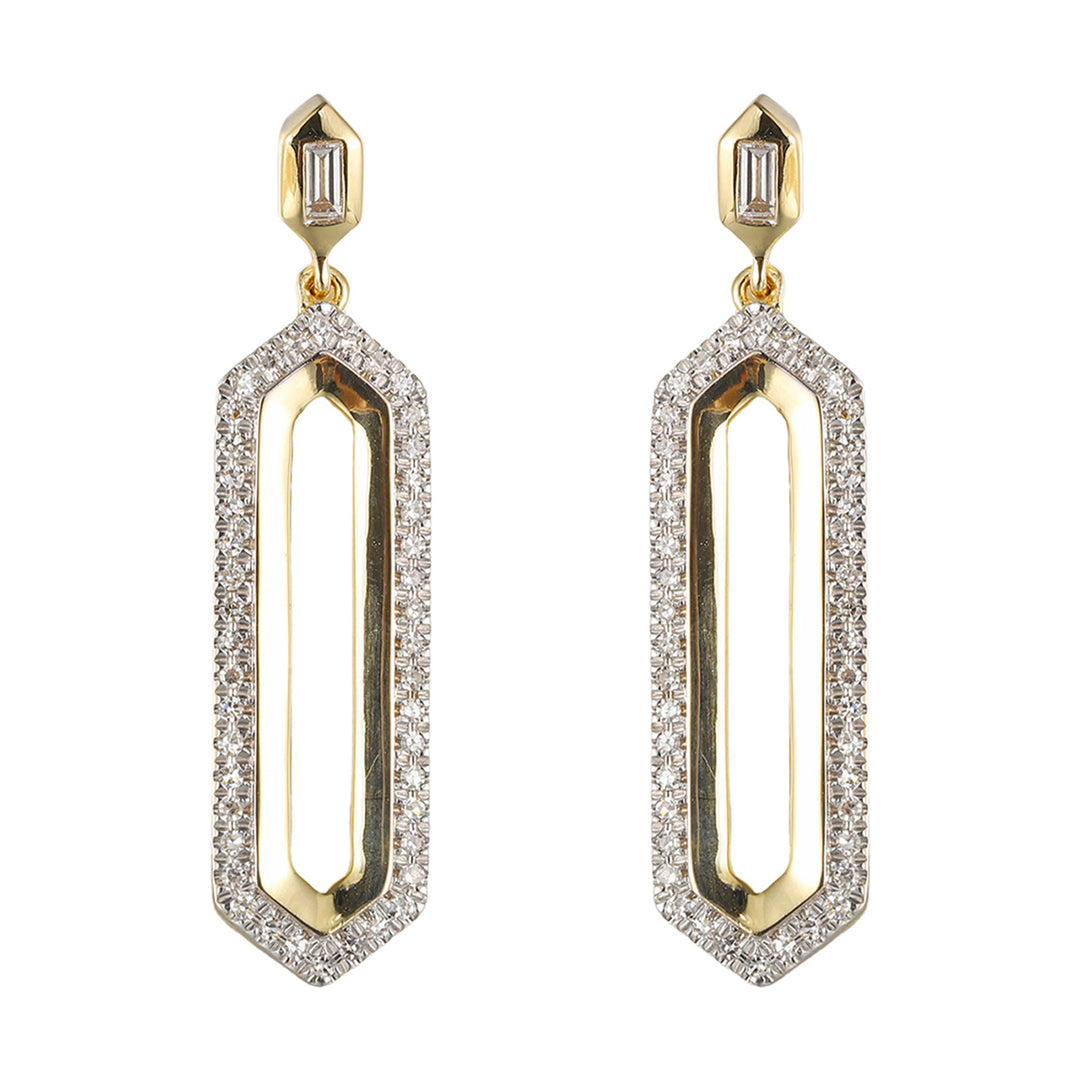 14Kt Yellow Gold Diamond 1/5Ctw Earring