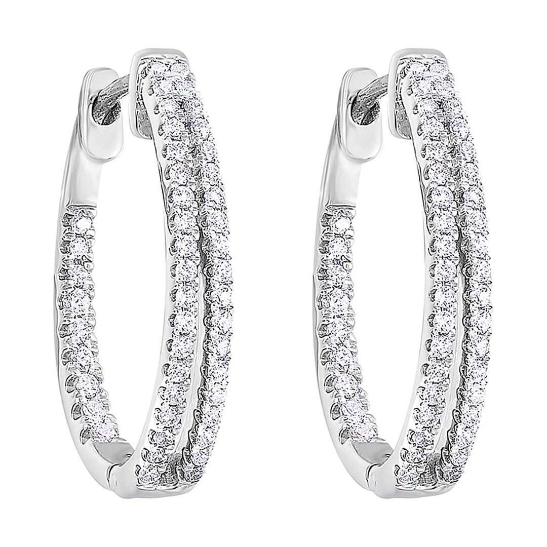 10Kt White Gold Diamond 1Ctw Earring