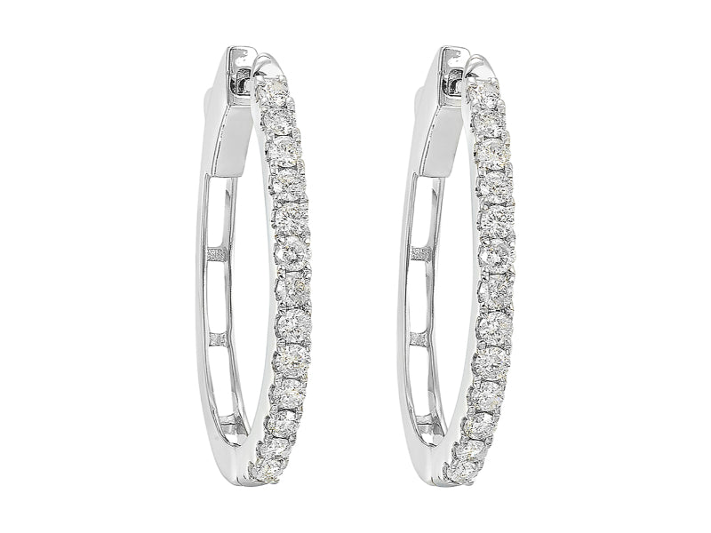 14kt White Gold Diamond 1Ctw Earring