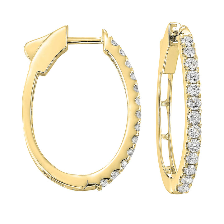 14kt Yellow Gold Diamond 1Ctw Earring