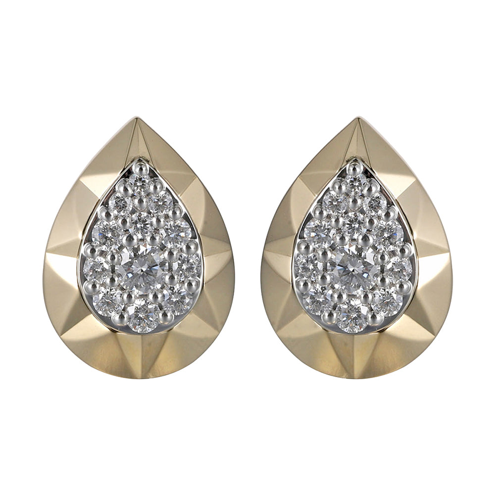 14Kt White Yellow Gold Diamond 1/3Ctw Earring