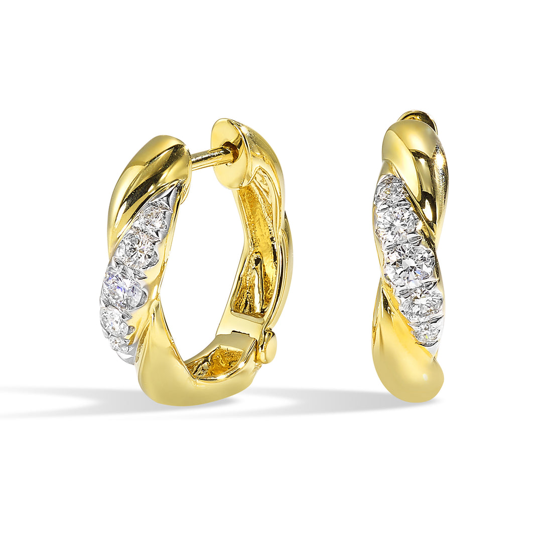 14Kt Yellow Gold Diamond 1/4Ctw Earring