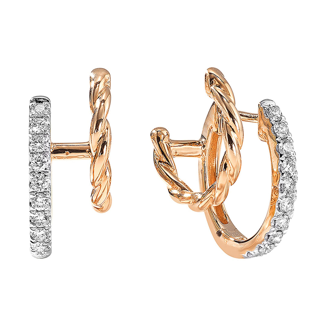 14Kt Rose Gold Diamond 1/3Ctw Earring