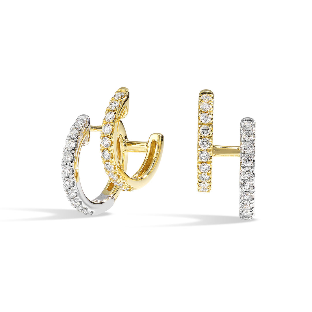 14Kt White Yellow Gold Diamond 1/2Ctw Earring