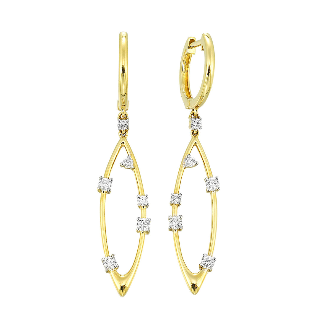 14Kt Yellow Gold Diamond 1/3Ctw Earring