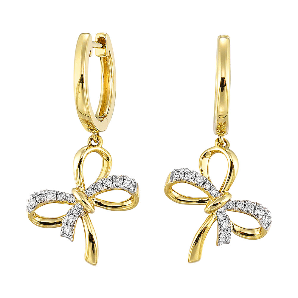 14Kt Yellow Gold Diamond 1/7Ctw Earring