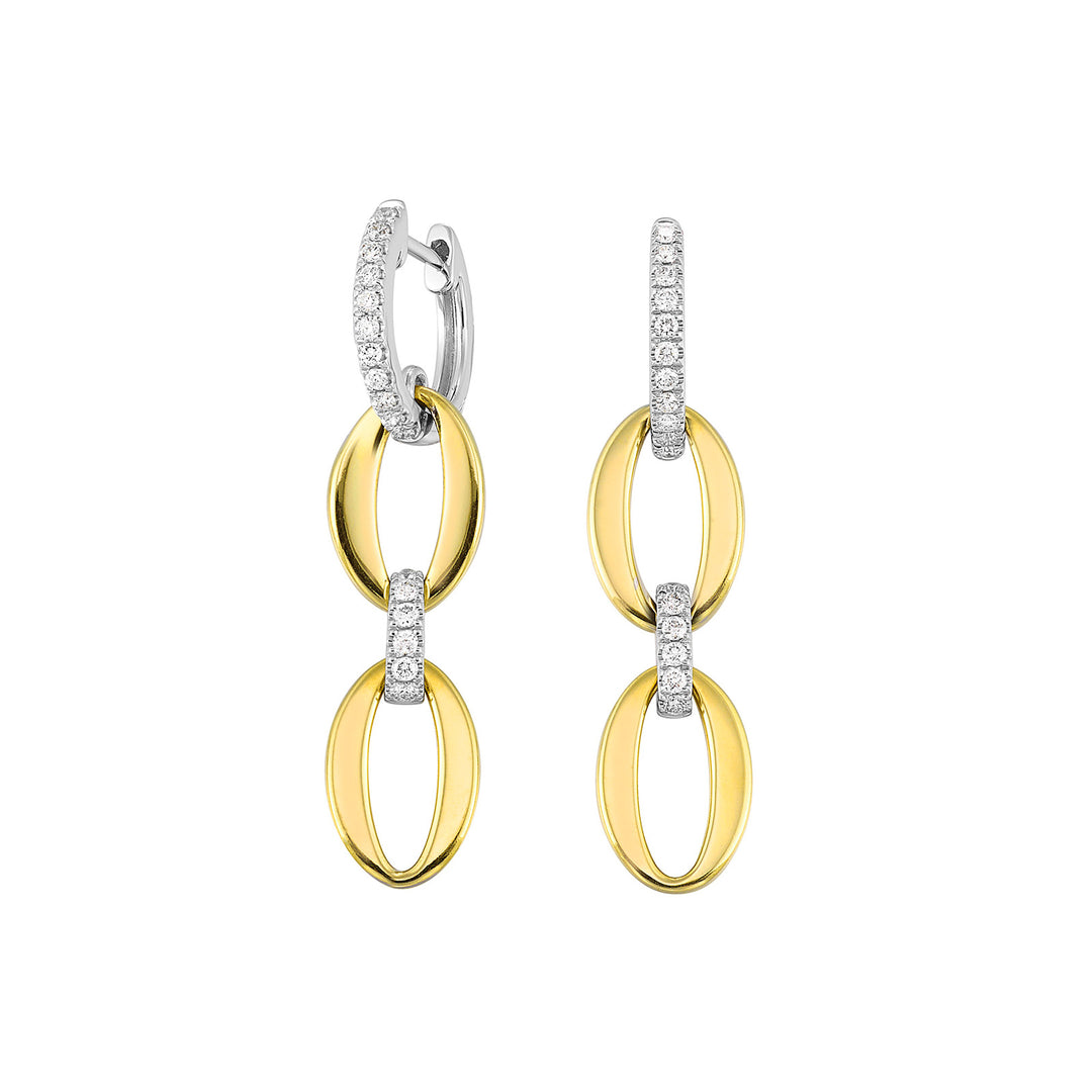 14Kt White Yellow Gold Diamond 1/3Ctw Earring