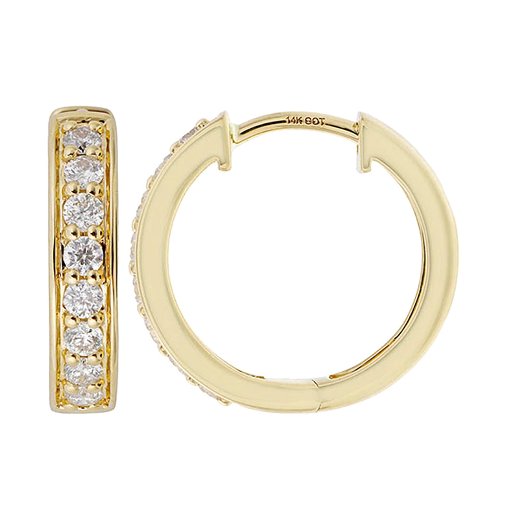 89Facet 14Kt Yellow Gold Diamond 1/2Ctw Earring