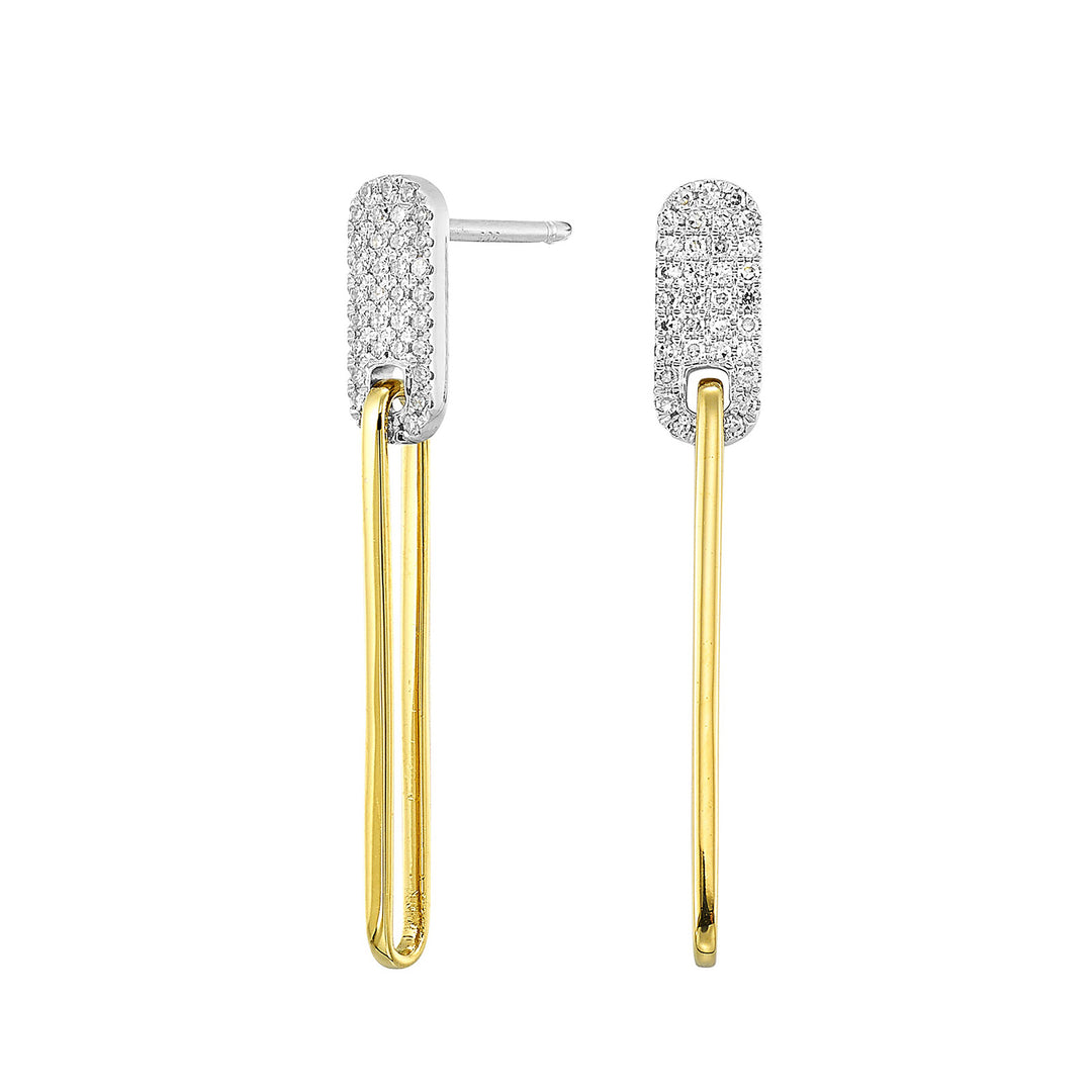14Kt White Yellow Gold Diamond 1/7Ctw Earring