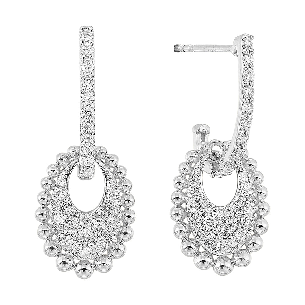 10Kt White Gold Diamond 3/4Ctw Earring