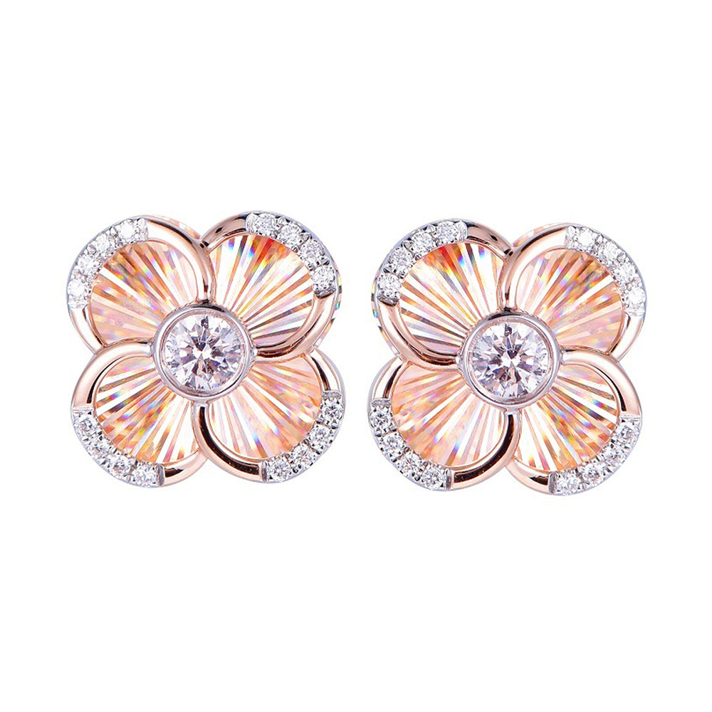 14Kt Rose Gold Diamond 1/6Ctw Earring
