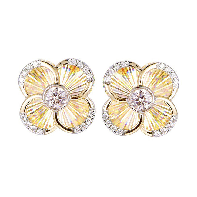 14Kt Yellow Gold Diamond 1/6Ctw Earring