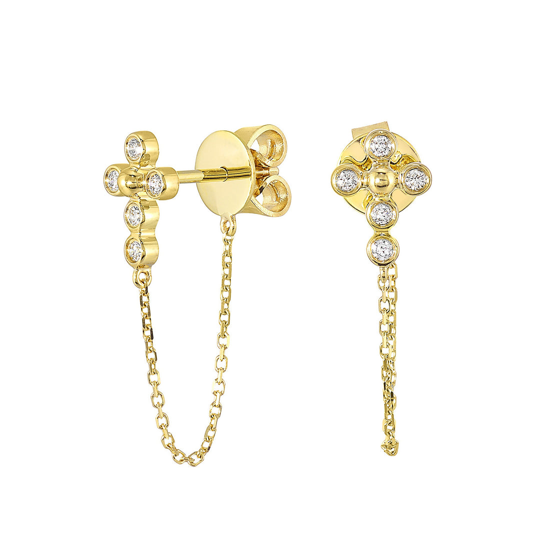 14Kt Yellow Gold Diamond 1/10Ctw Earring