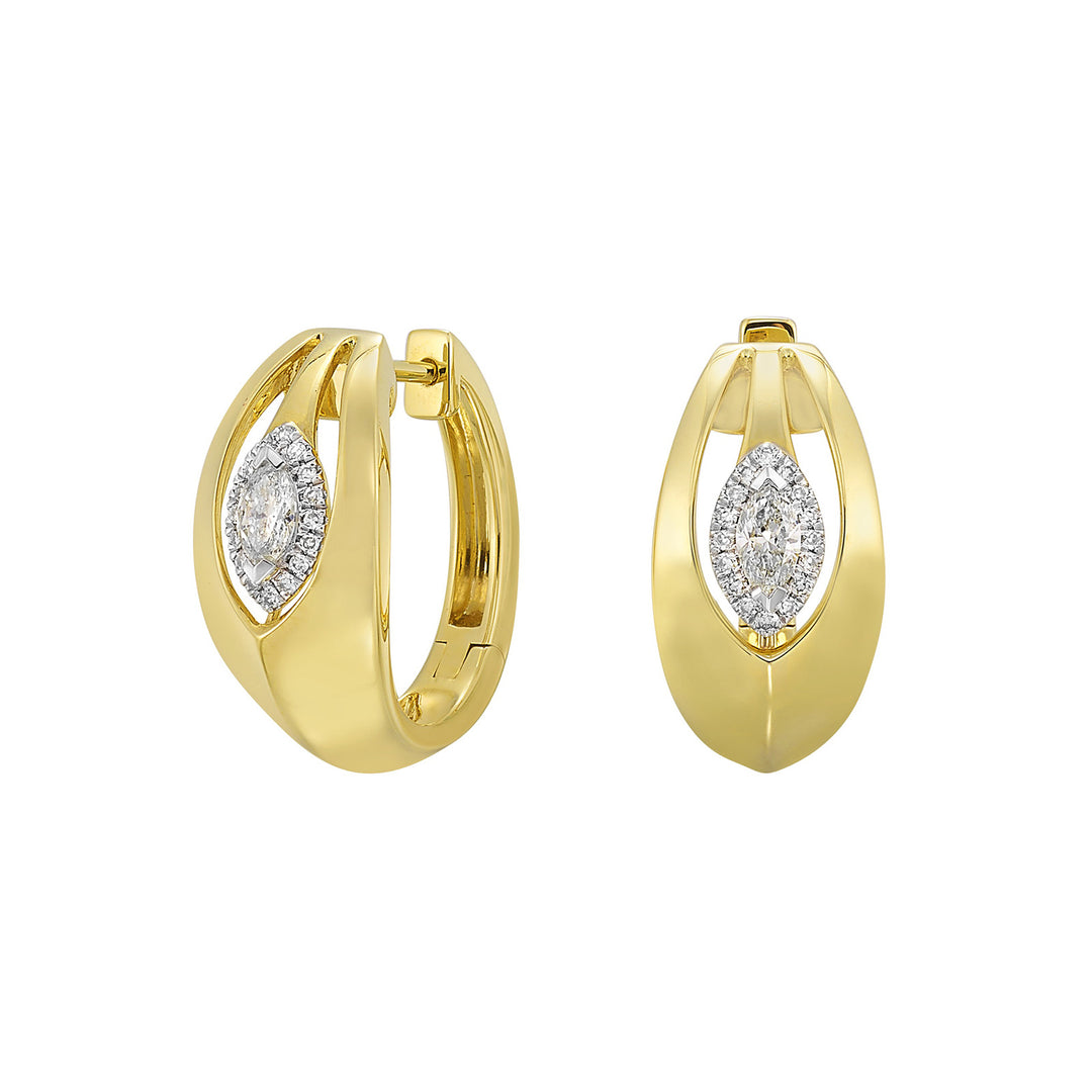 14Kt Yellow Gold Diamond 1/3Ctw Earring