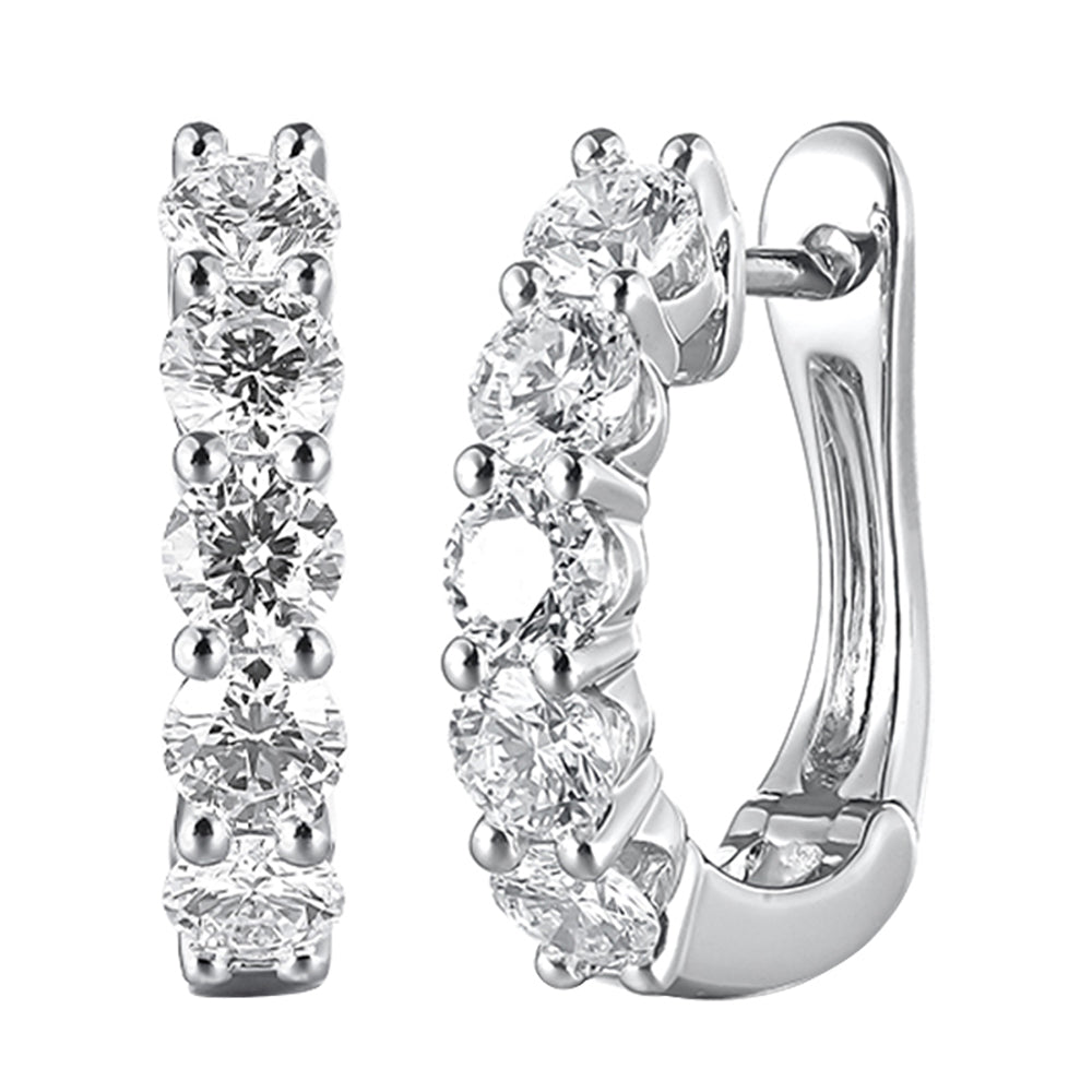 14Kt White Gold Diamond 1Ctw Earring