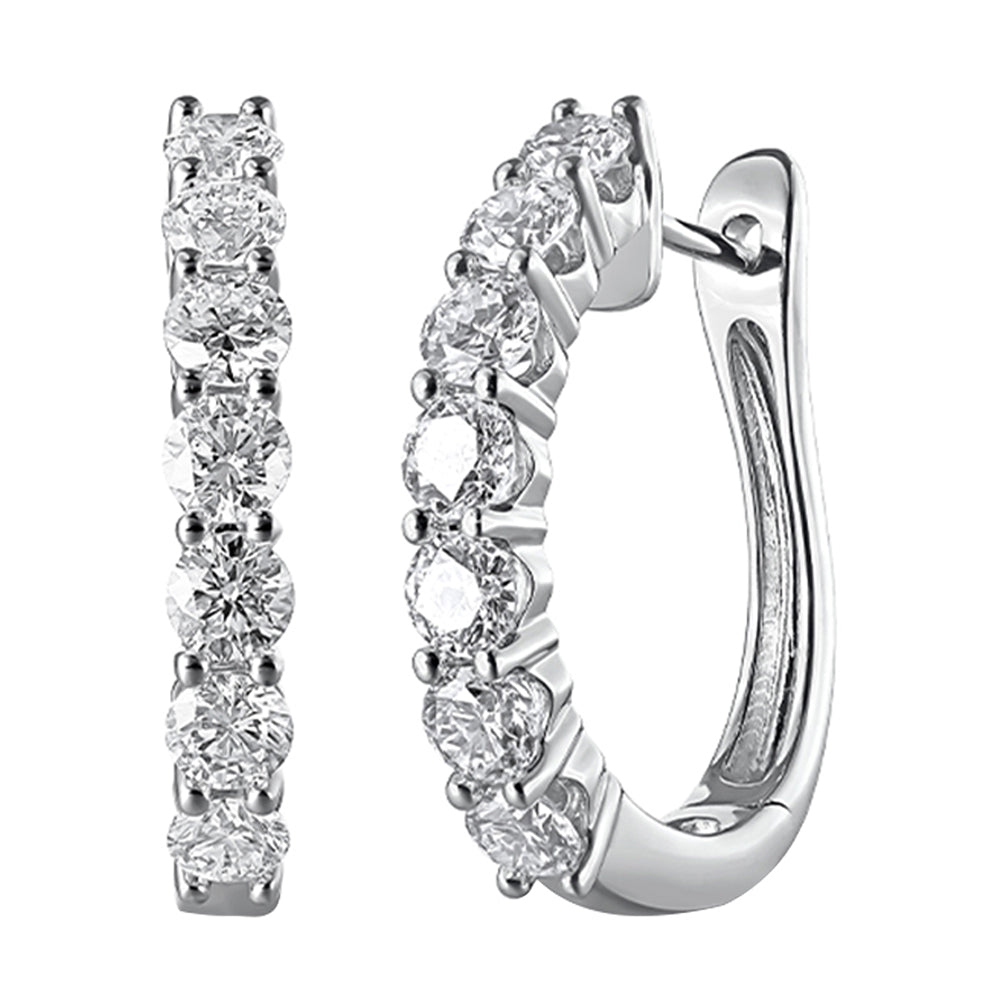 14Kt White Gold Diamond 2 1/6Ctw Earring