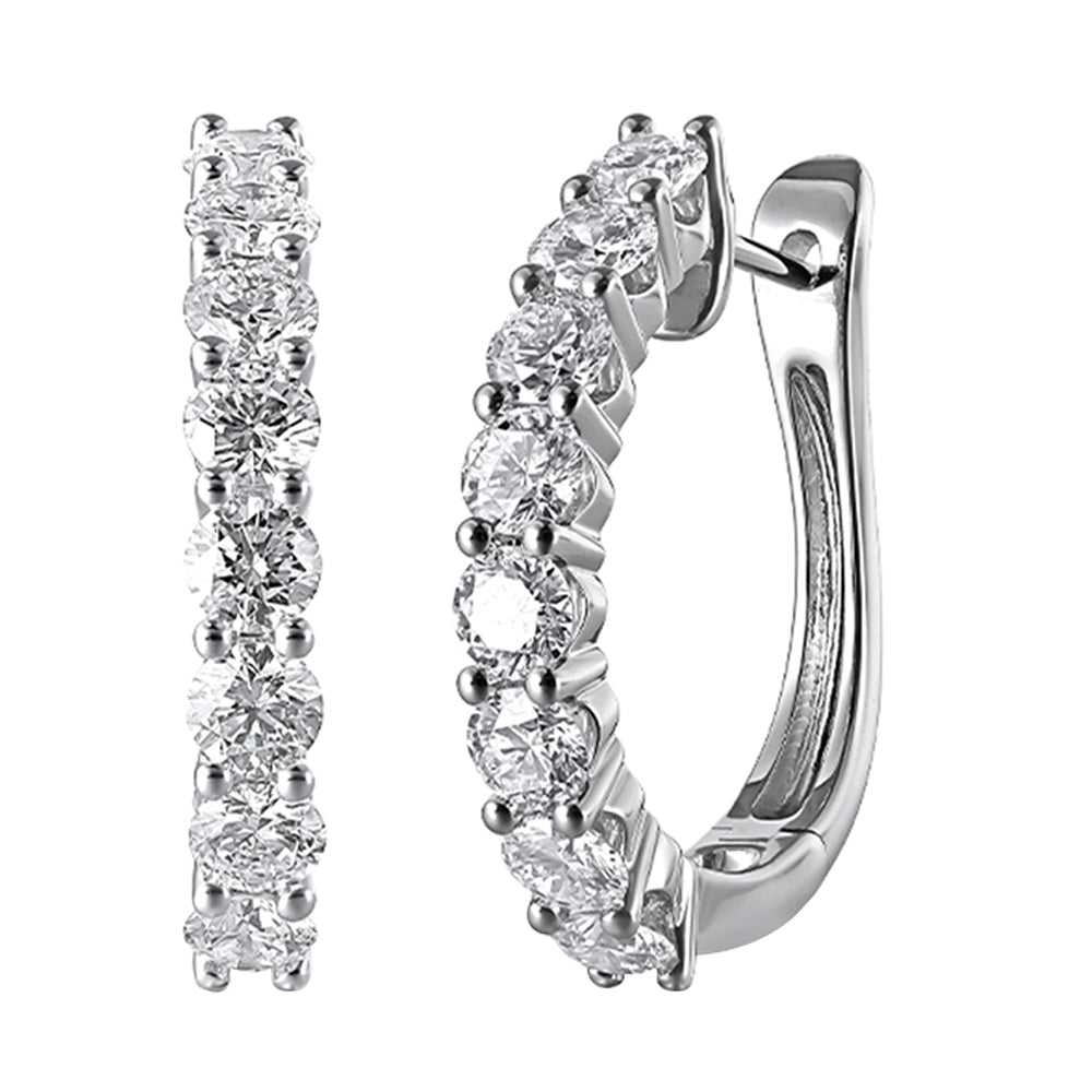 14Kt White Gold Diamond 3Ctw Earring