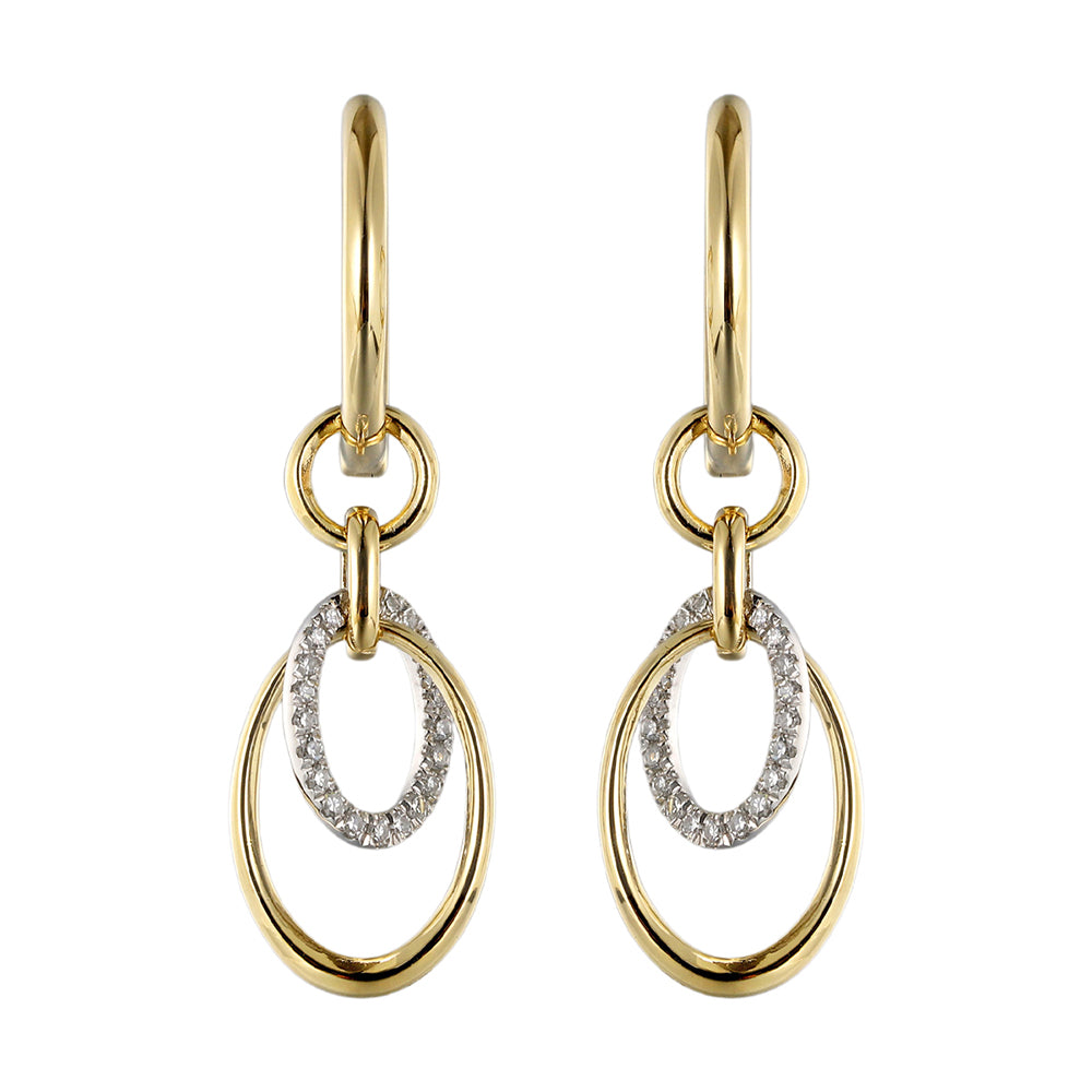 14Kt White Yellow Gold Diamond 1/10Ctw Earring