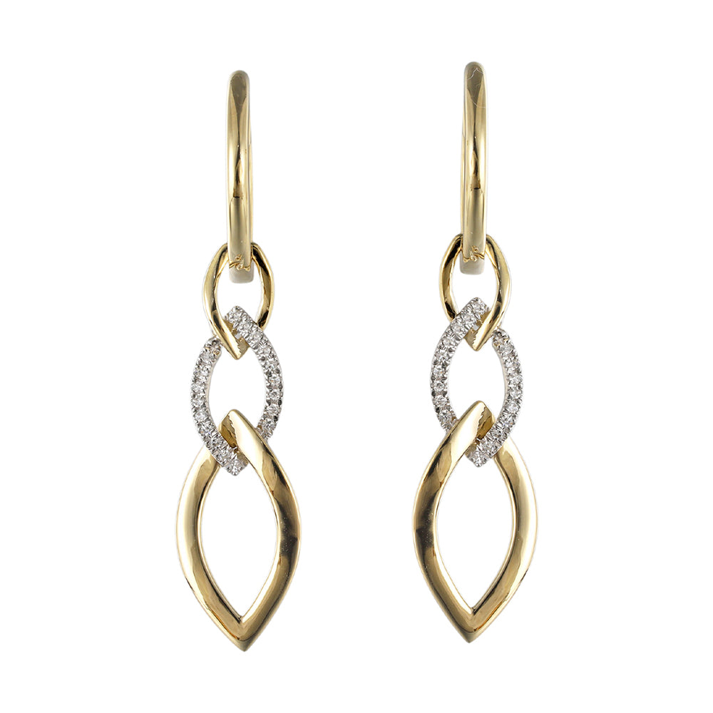 14Kt White Yellow Gold Diamond 1/15Ctw Earring