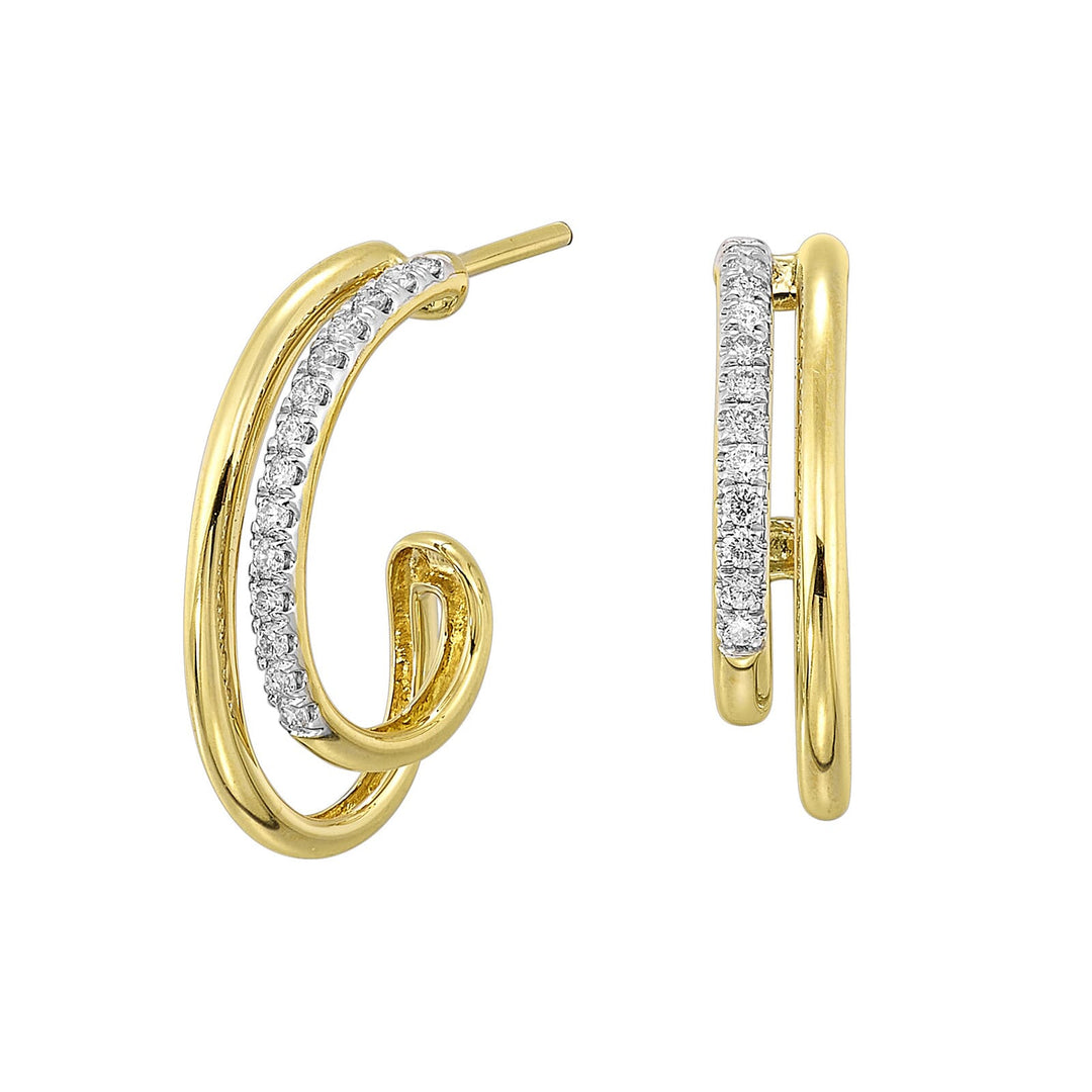 14Kt Yellow Gold Diamond 1/4Ctw Earring