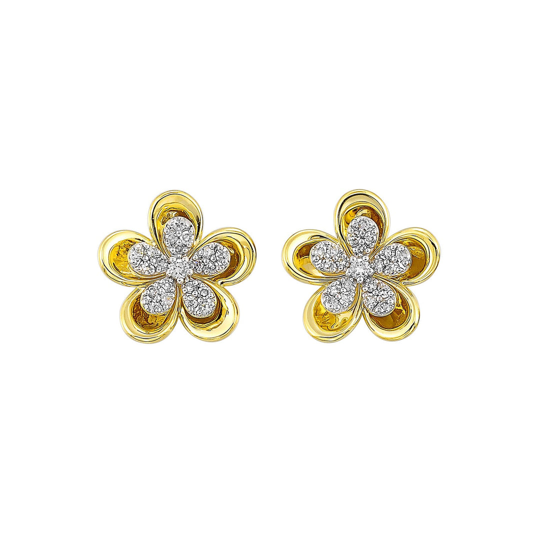 10Kt Yellow Gold Diamond 1/5Ctw Earring