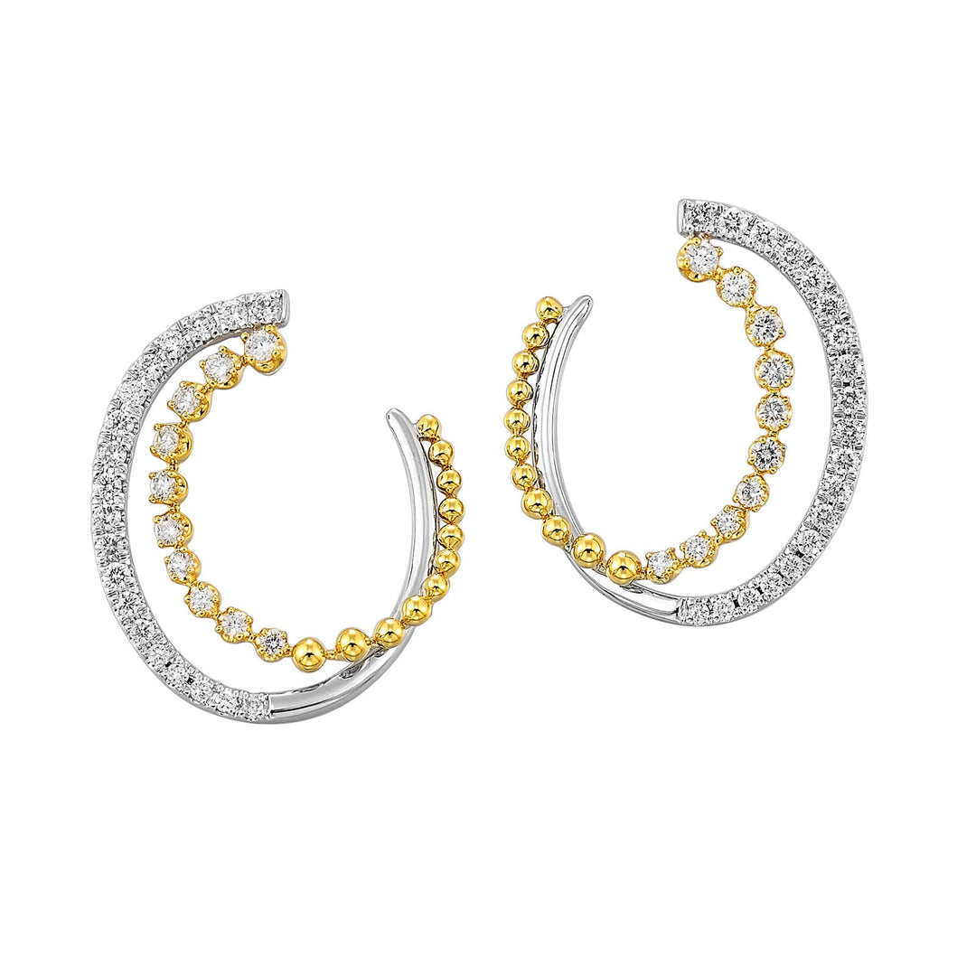14Kt White Yellow Gold Diamond 1/2Ctw Earring