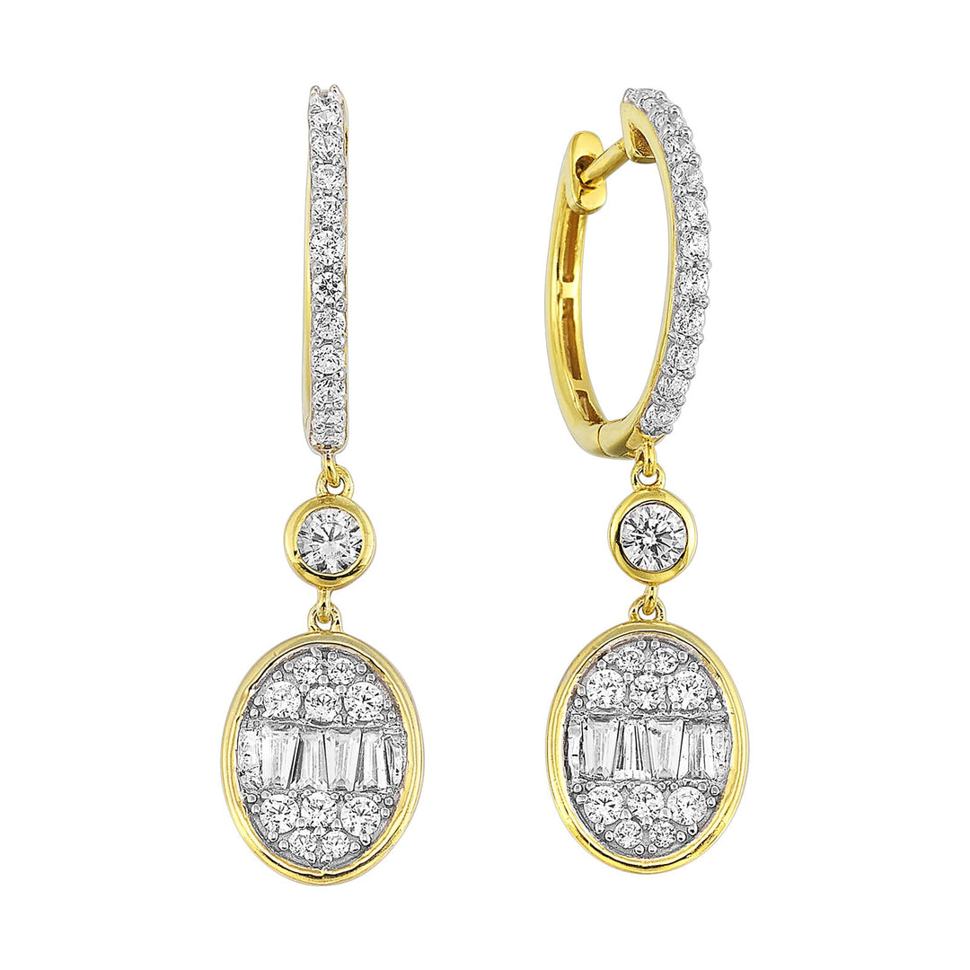 14Kt Yellow Gold Diamond 1Ctw Earring