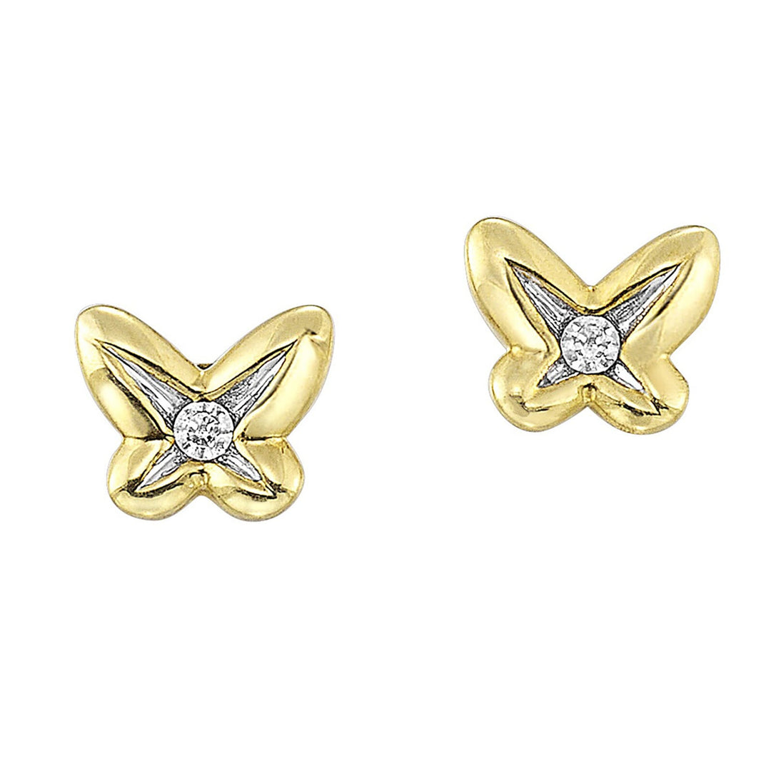 10Kt Yellow Gold Diamond 1/20Ctw Earring