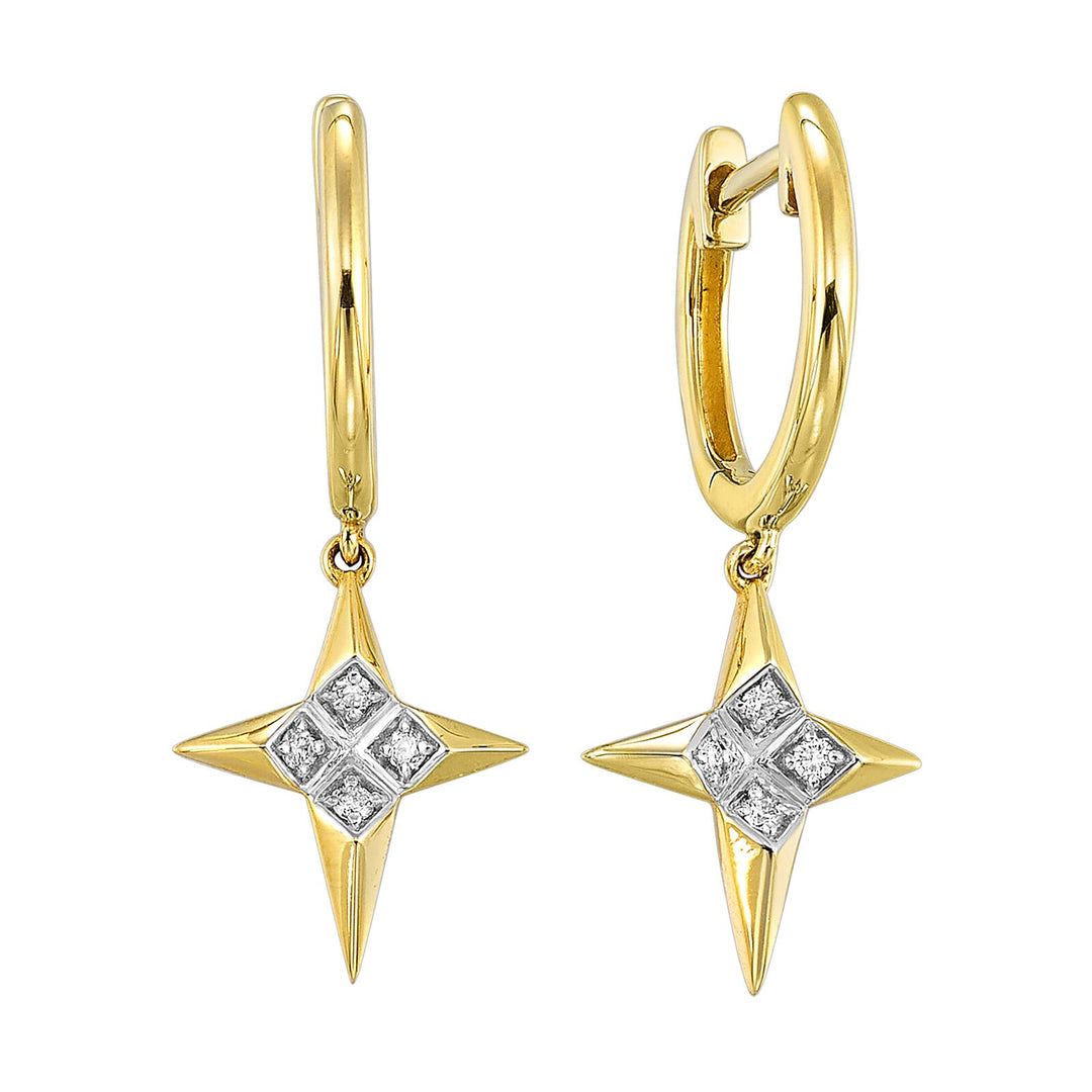 14Kt Yellow Gold Diamond 1/15Ctw Earring